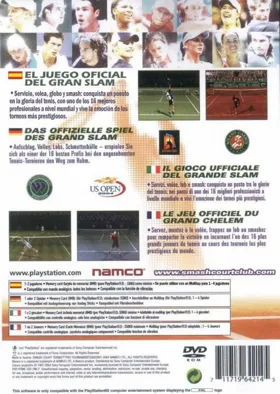Smash Court Tennis - Pro Tournament 2 box cover back